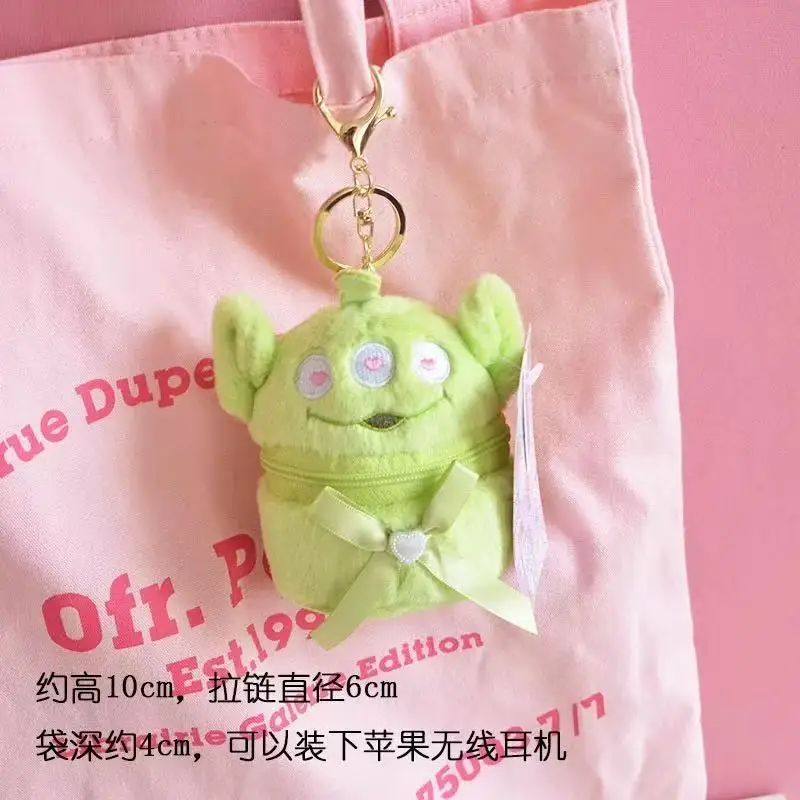 Toy Story Alien-funda abatible de felpa suave para auriculares, monedero de doble capa con cremallera, almacenamiento de joyería, regalo de Navidad para niña, 10Cm