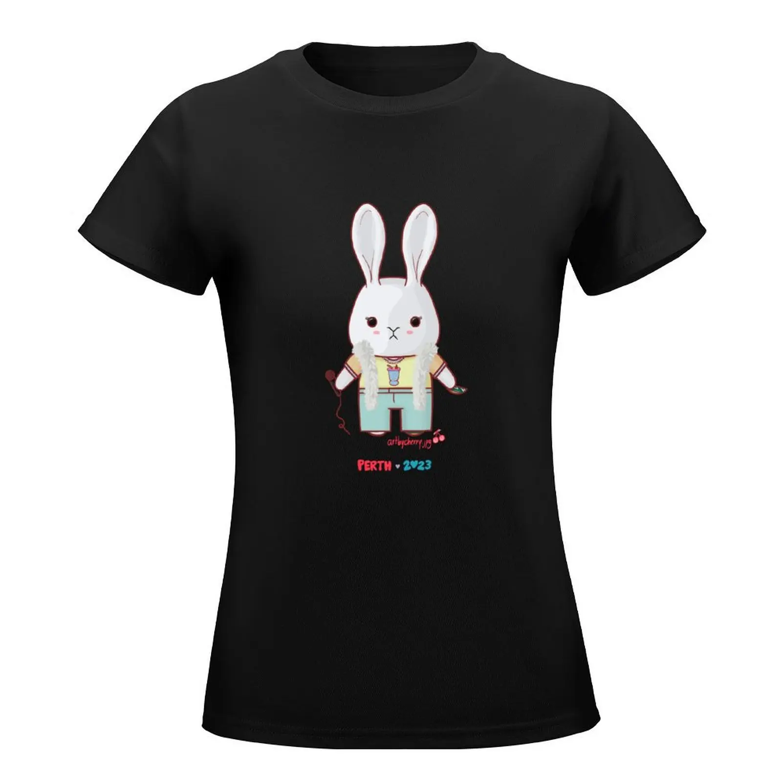 Bunny on tour, Perth Camiseta vintage para mujer, blusa divertida, 2023