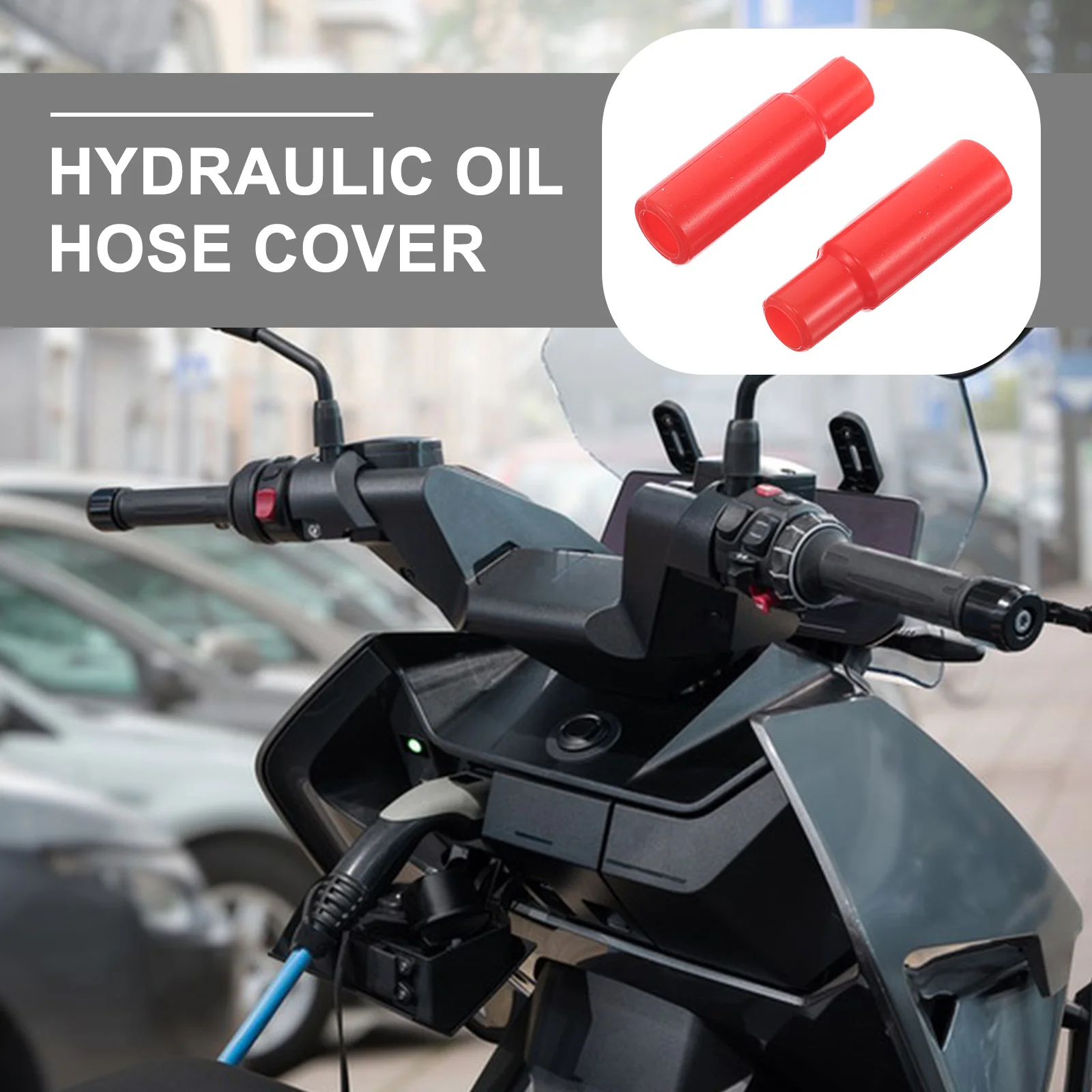 

2pcs Brake Oil Pipe Protective Cover Silicone Hose Topper For Motorcycle Electric Bike Waterproof High Temp Resistant Blue