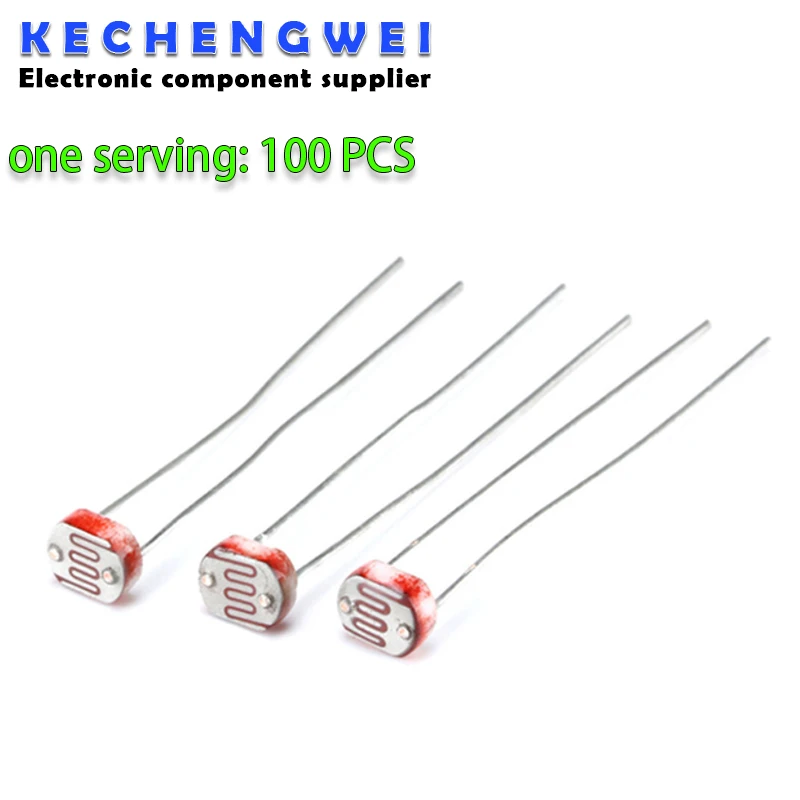 100pcs 5528 LDR Photo Light Sensitive Resistor Photoelectric Photoresistor GL5528 5537 5506 5516 5539 5549 For Arduino