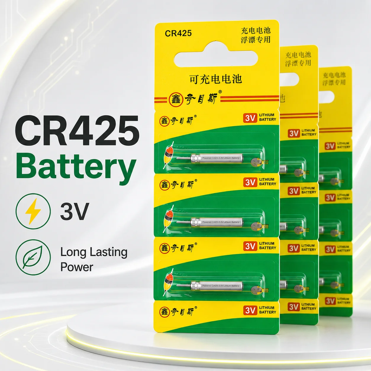 LIR425 CR425 Rechargeable Battery USB Charging Set For Night Fishing LED Float Bite Indicator Carp Fishing Tackle Parts