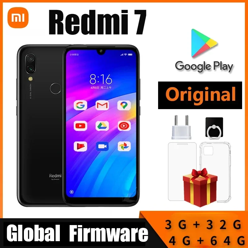 Original Xiaomi Redmi 7 smartphone  Googleplay Android  4000mAh Fingerprint Dual SIM used phone