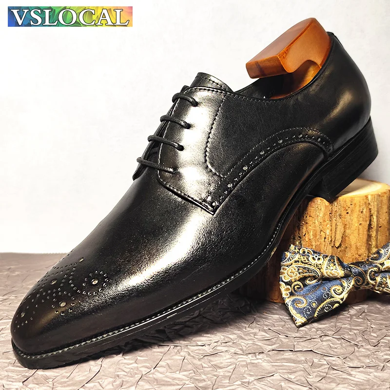 

Italian Men Shoes White Black Lace Up Luxury Mens Dress Shoes Business Office Wedding Shoe Genuine Leather Shoes For Men