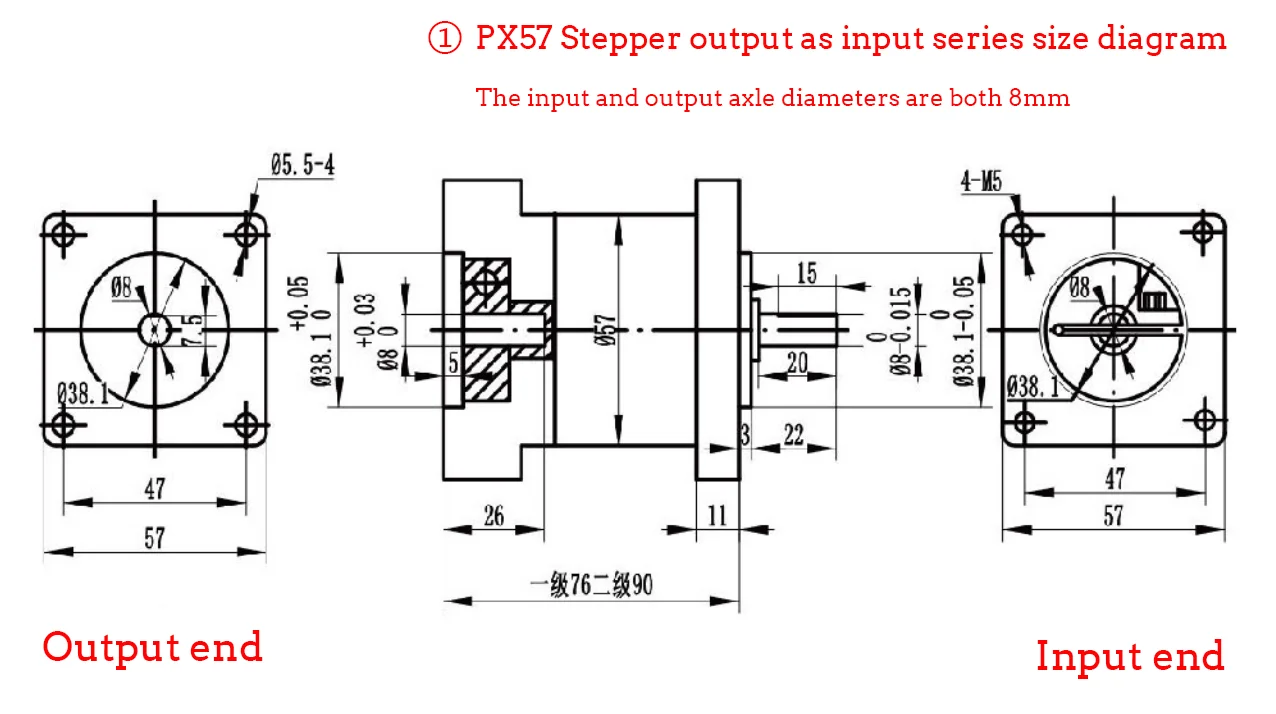 HLTNC PX57 64/960/100/144/216 reductor de engranajes planetarios 57 se puede equipar con Motor paso a paso Nema 23 para Cnc