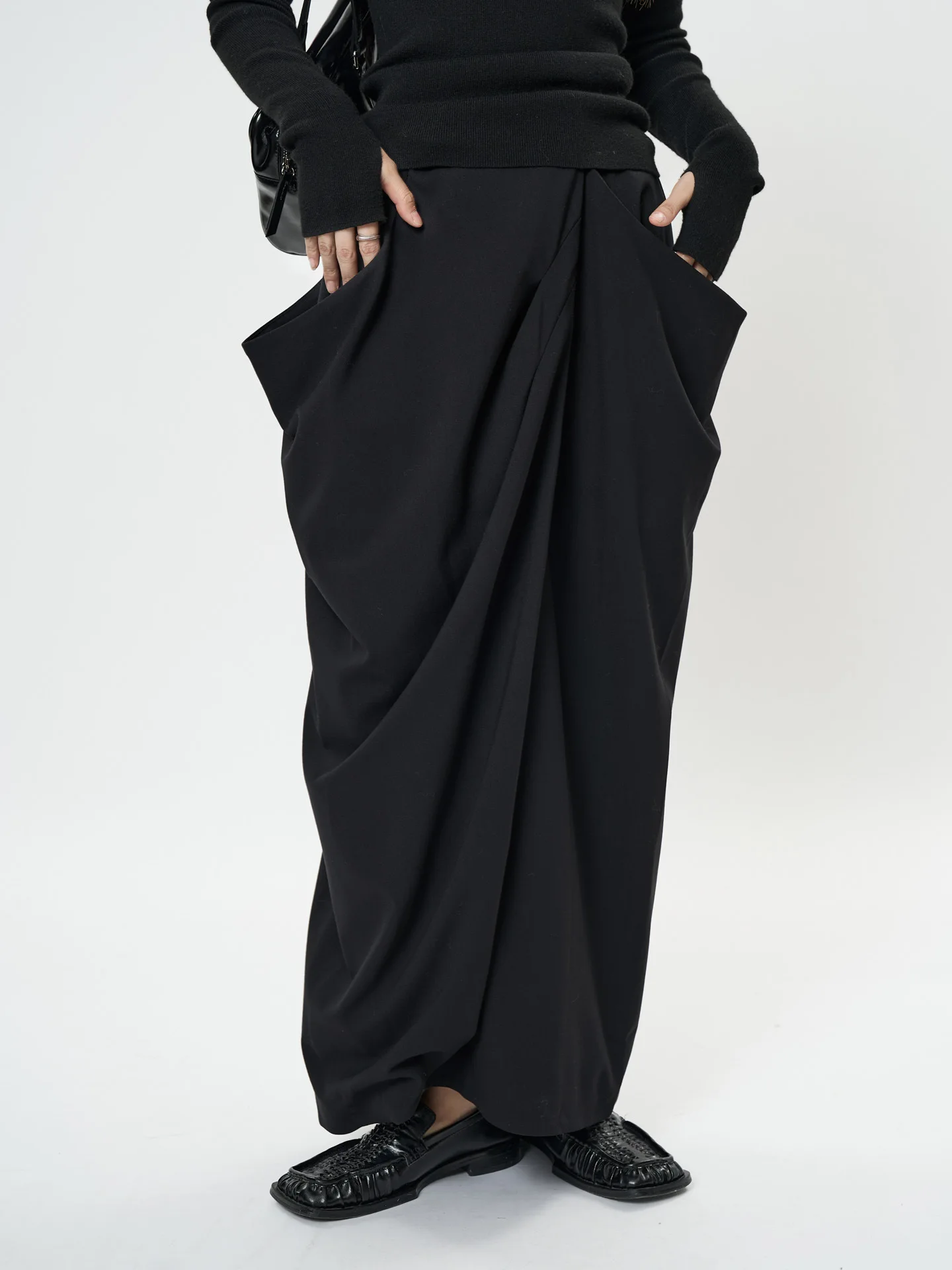

Women's High Waist Irregular Skirt Casual Solid Color Spring Autumn Half Length A-Line Skirt