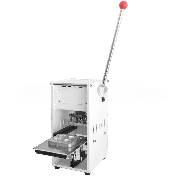 Manual aluminum foil box sealing machine, takeaway lunch box baler aluminum foil box sealing machinery manufacturer