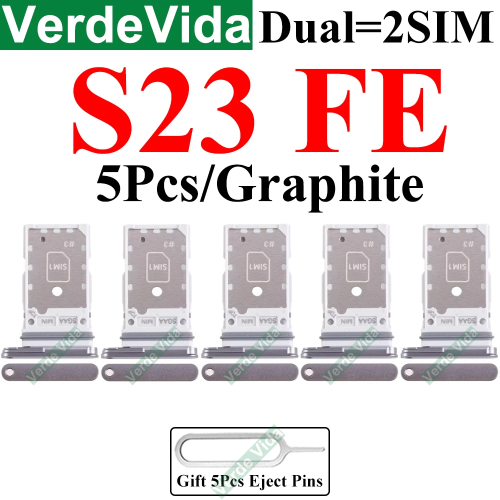 5Pcs SIM Card Holder Tray For  Samsung S20 S21 S23 FE Slot Holder Adapter Socket For S711 G990 G781 Micro Nano SIM Card With Pin