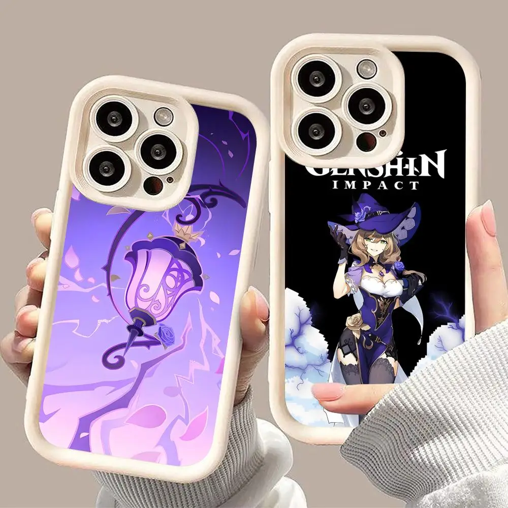 

Game GI Lisa Mobile Phone Case for iPhone 17 16 15 14 13 12 11 Air Pro Max Plus Thicken TPU Colorful Cover Cover Pretty Luxury