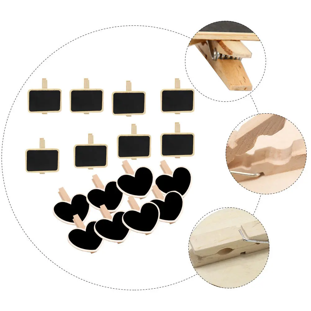 16 قطعة سبورة خشبية صغيرة السبورة معلقة رسالة مجلس الزخرفية الجدول العلامات حفل زفاف المجلس #3