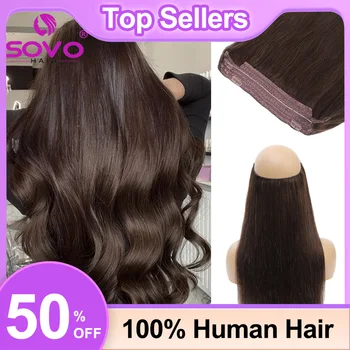 รัศมีที่ยืดผมเส้นผมมนุษย์100% 14-28นิ้วคลิปสายชาร์จที่ซ่อนอยู่ในเส้นผมสีน้ำตาลอมเบรคริสตัลนาฬิกาต่อเส้นปลา