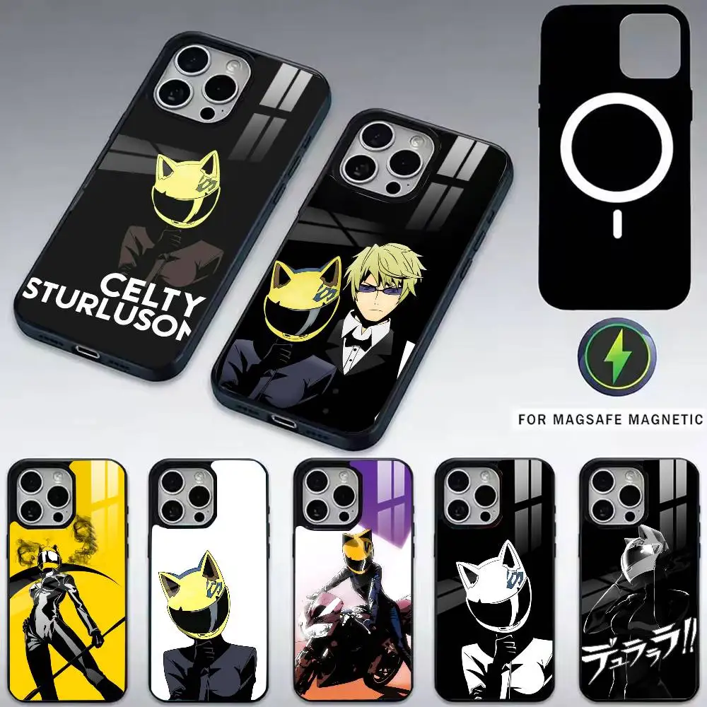 

Чехол для телефона Anime DuRaRaRa C-Celty Sturluson для iPhone 17, 16, 15, 14, 13, 12, 11 Plus, Pro, магнитный, с беспроводной зарядкой Magsafe