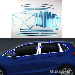 Cover Sticker Steel Glass Window Garnish Pillar Middle Column Trim Panel Hoods For Honda Fit Jazz 2014 2015 2016 2017 2018 2019