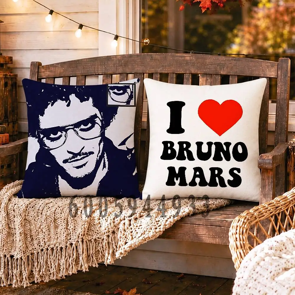 B-Bruno Mars  Pillow Cover Home Decor Art Design Decor Pillowcase Cushion Cover for Bed Sofa Living Room, Indoor and Outdoor