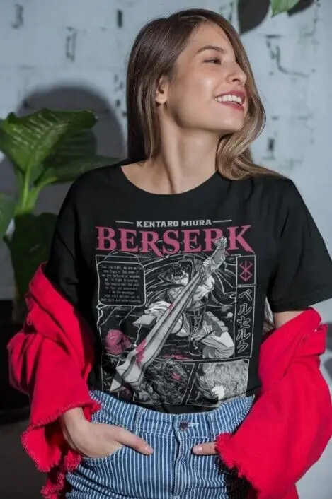 Berserk T-shirt Strip Guts Berserker Armour Horror Anime Gift Tee Shirt All Size