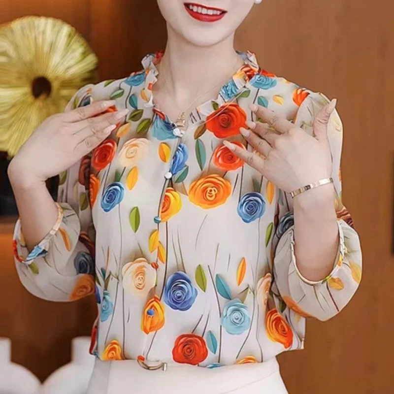 الربيع والخريف جديد نوبل قميص المرأة رقيقة أمي غطاء الموضة فضفاضة في منتصف العمر وكبار السن جميع الأعمار المتطابقة