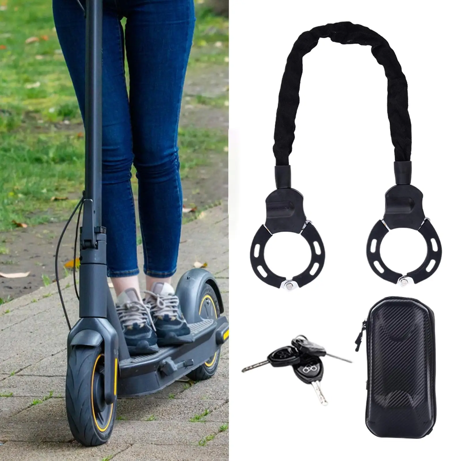 

Scooter Lock 35 Inch Heavy Duty Anti Theft Chain Lock with 3 Keys for Electric Scooter Bike Outdoor Travel Fence Gate Security