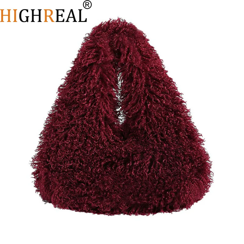 Luxury Fluffy Tote Women Shoulder Bag Lamb Wool Faux Fur Bags for Women Winter Large Capacity Shopper Plush Designer Handbags