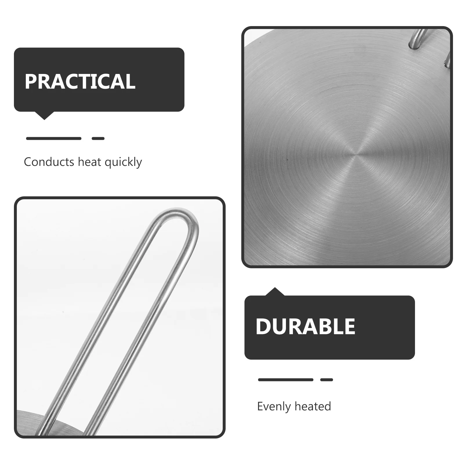 

Stainless Steel Induction Cooktop Adapter Plate Heat Diffuser Multipurpose Metal Heat Transfer Plate Detachable Handle for Gas