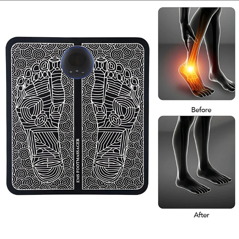 

Electric Intelligent 14 Levels Foot Relax Massager LCD Screen 8 Modes Rechargeable Portable Foot Pad Cervical Neck Massage Patch