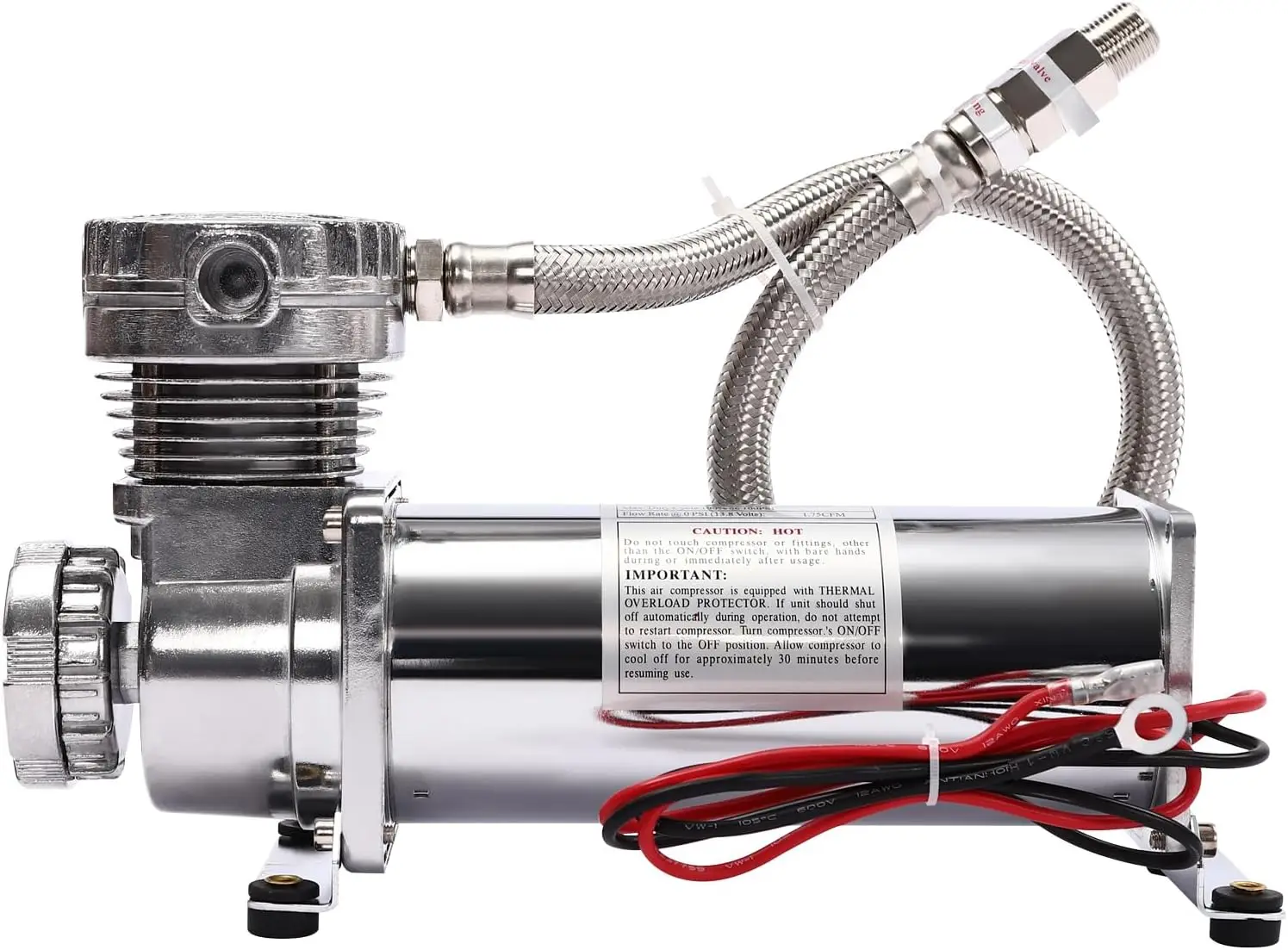 

Heavy-Duty 12V Portable Air Compressor Tire Inflator for Car and Truck - 200 PSI Auto Maintenance Tool