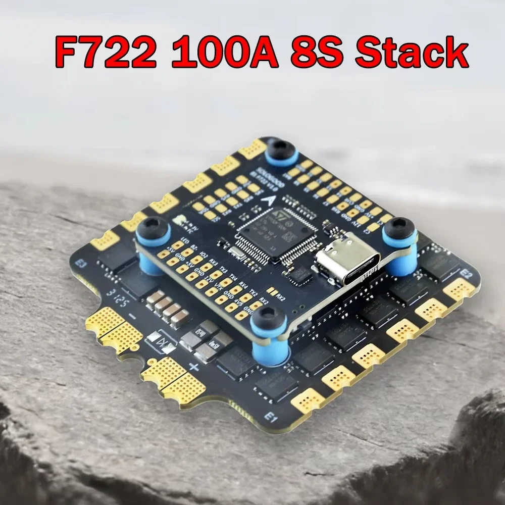 SkyDElSoloGood 8S F722 100A Stack ICM42688P F722 Flight Controller 100A 4in1 ESC 30.5X30.5mm 3-8S Support 2 Cameras For FPV Dron