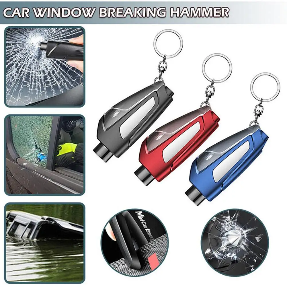 

Car Mini Emergency Safety Hammer Window Breaker Multifunctional Portable Saving Hammer With Seat Belt Cutter Escape Tools