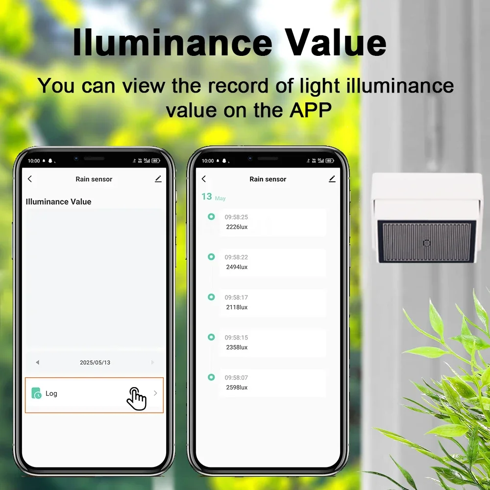 Tuya Zigbee Raindrop Detection Sensor with Light Detector IPX4 Outdoor Waterproof Rainwater Support Home Assistant Zigbee2mqt