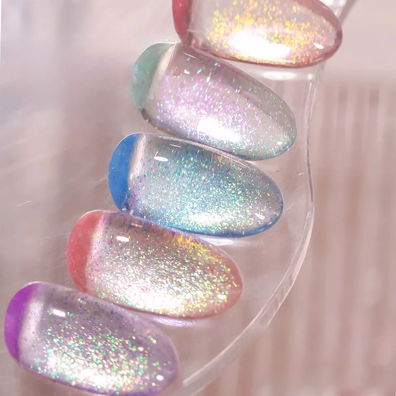 

1pcs PSK Gradual Change Cloud Brocade Flash Super Flash Polarized Broken Diamond Gel Nail Polish Light Therapy Gel Nail Art