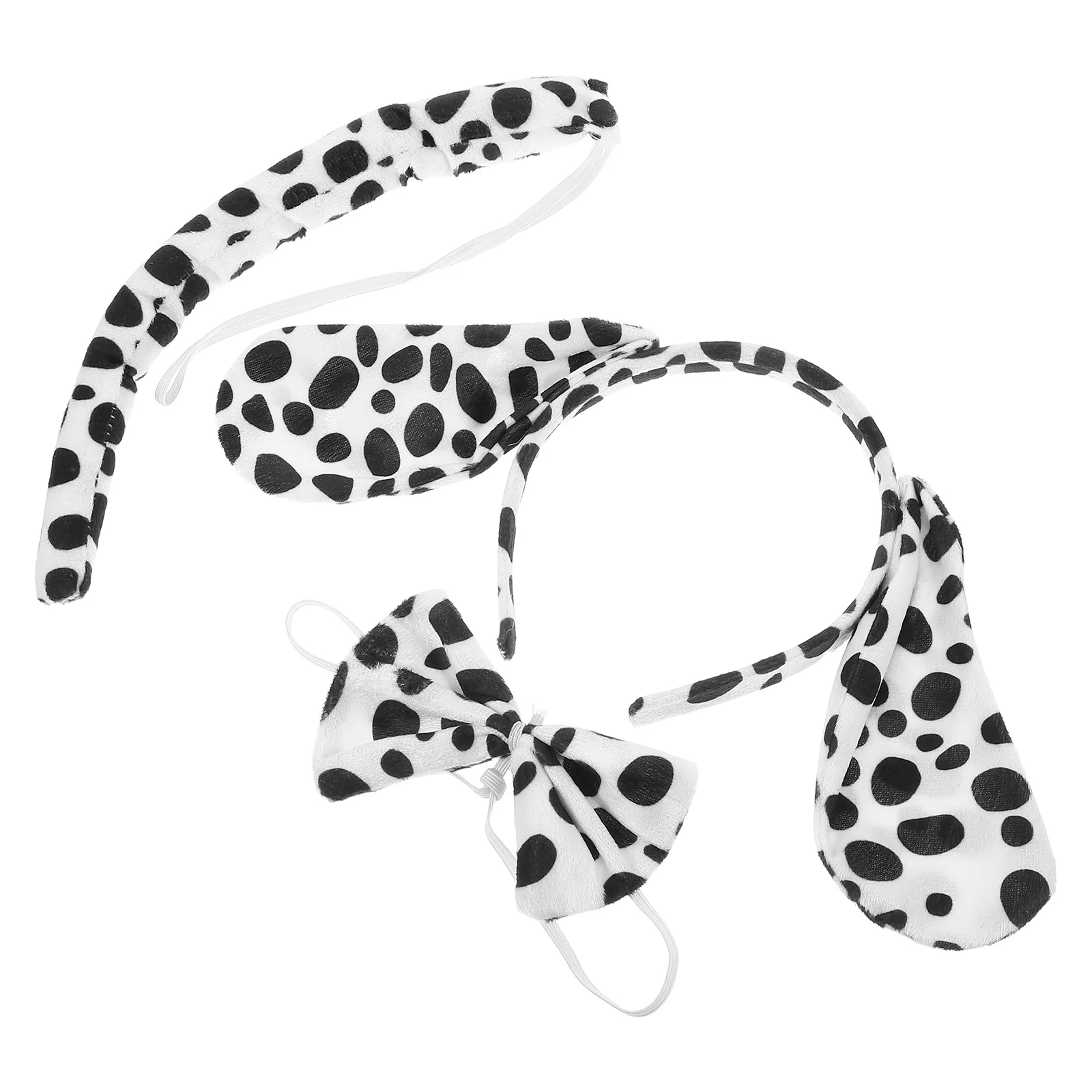 3개 세트 작은 동물 머리띠 강아지 귀 리본 꼬리 세트 파티 코스프레 의상 할로윈 축제 성인 강아지 의상