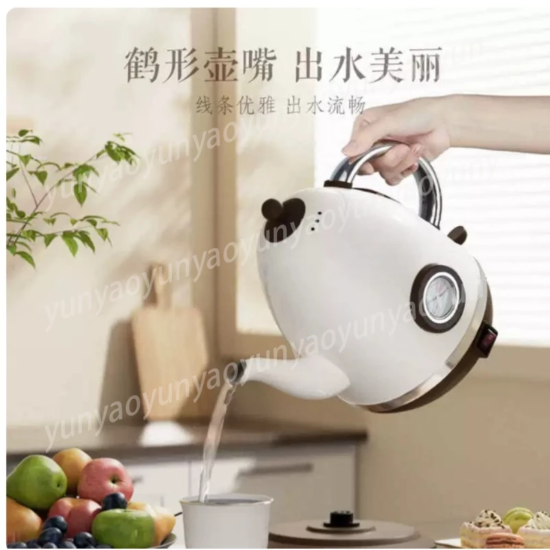 Retro Long Spout Stainless Steel Electric Kettle Constant Temperature Fast Heating Auto Off Household Water Boiler EU Plug