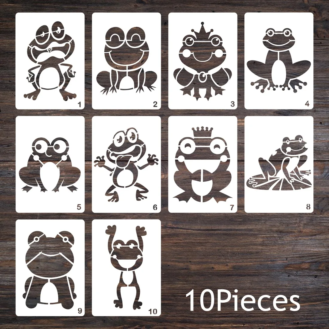 

10Pcs/Lot 17*12cm Cartoon Frog DIY Layering Stencils Wall Painting Scrapbook Coloring Embossing Album Decorative Template