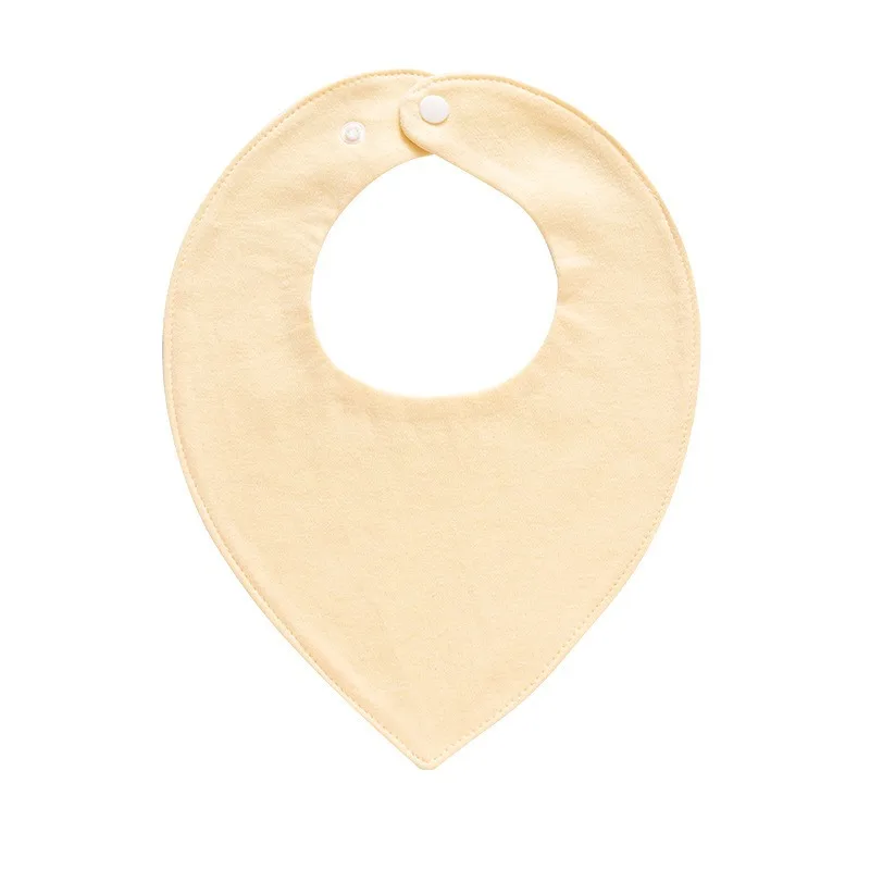 Bavoir imperméable en pur coton pour bébé, serviette pour manger des enfants, vêtements pour le rôt de lait, couleur unie, motif pêche et cœur