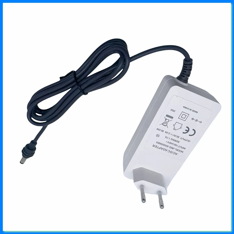 For Mini Power Cable 60W AC to DC Adapter 30V 2A Output 18AWG Wire Plug and Play with Port Waterproof EU PLUG-DTB3