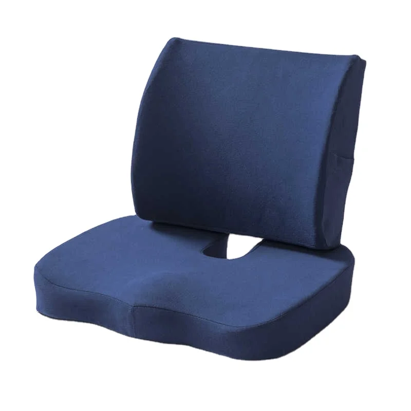 

2Pc/set memory foam low back support pillow tailbone for office chairs and car travel seat cushions