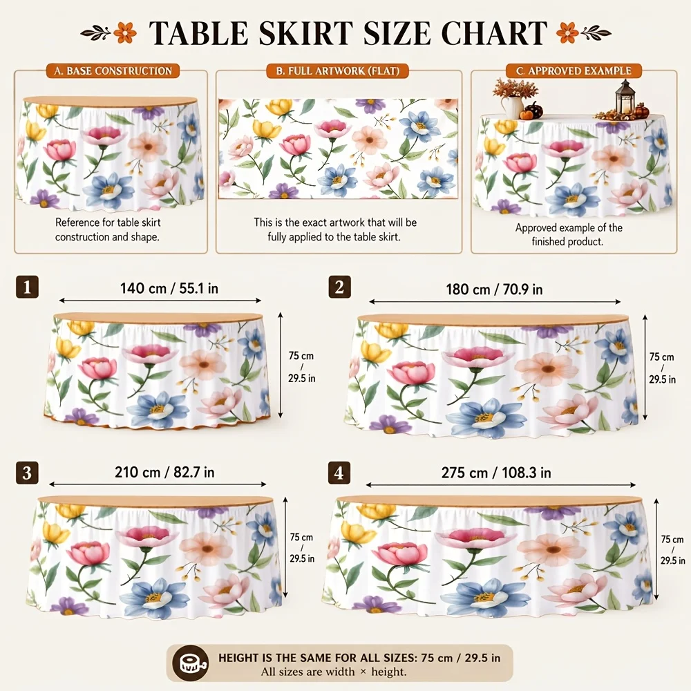 Suitable for newborn parties and birthday celebrations - elegant rectangular tablecloth. Featuring soft and pastel color tones.