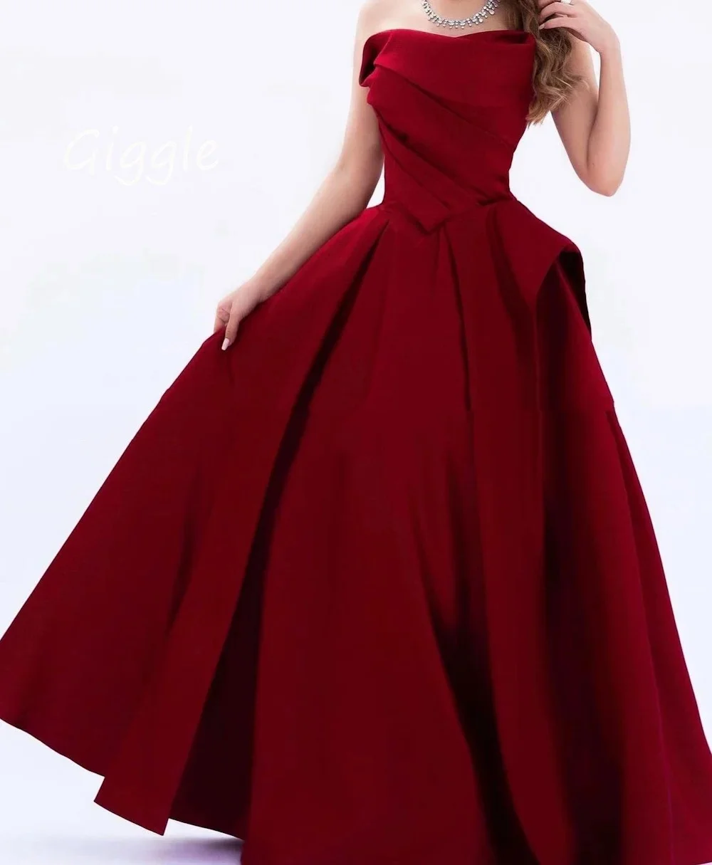 Muloong Strapless Floor-Length Women Elegant And Pretty Luxury Prom Dress