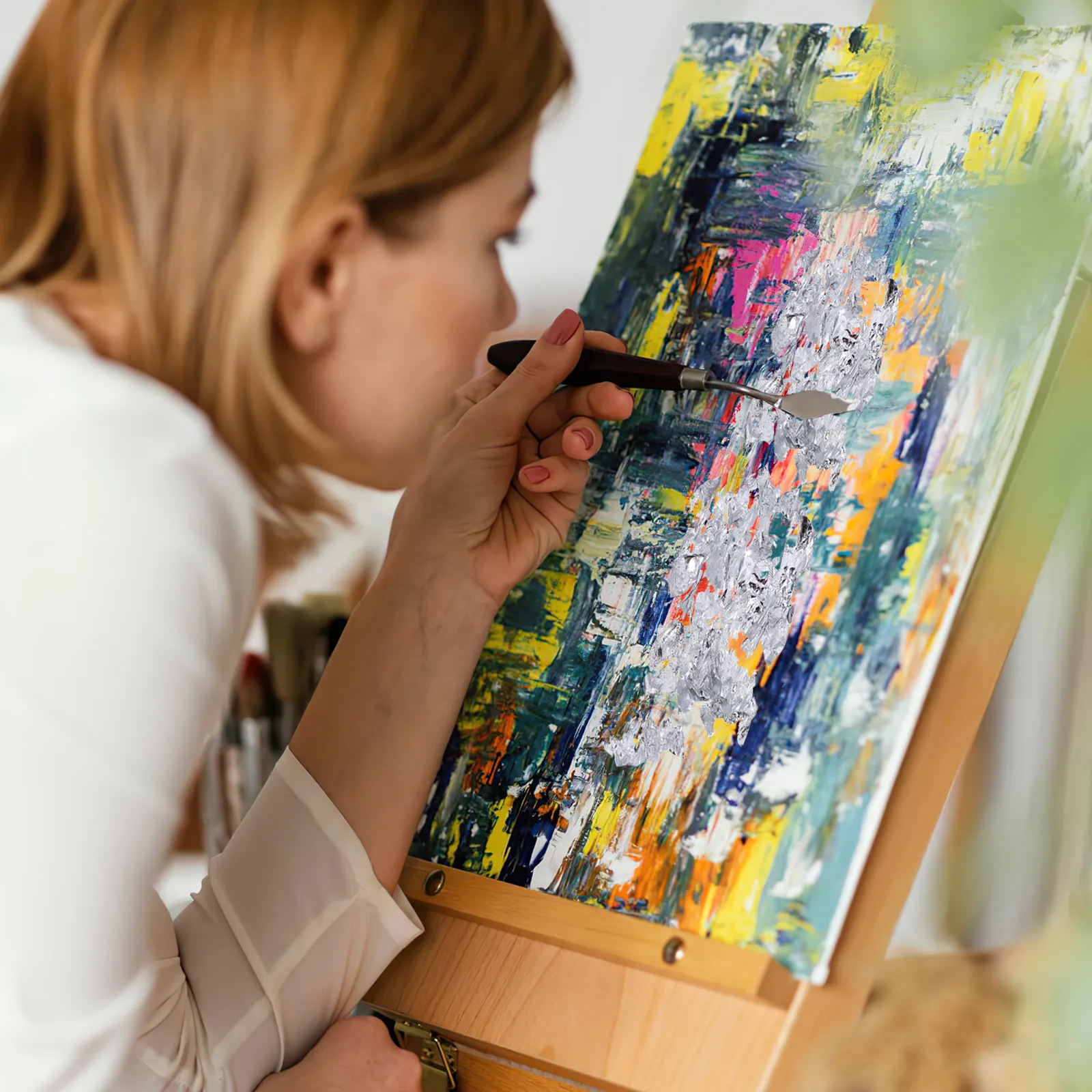 

100pcs Silver Foil Craft niture Decor Non Edible Gilding Leaf Arts Imitation Gold Metal Square Design Durable Long Use Ideal