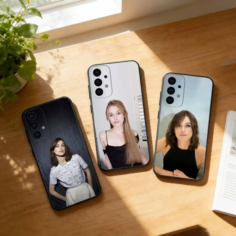 Keira Knightley Phone Case For Samsung S25,24,23,22,30,21,10,9,Ultra,Plus,Lite Soft Black Case