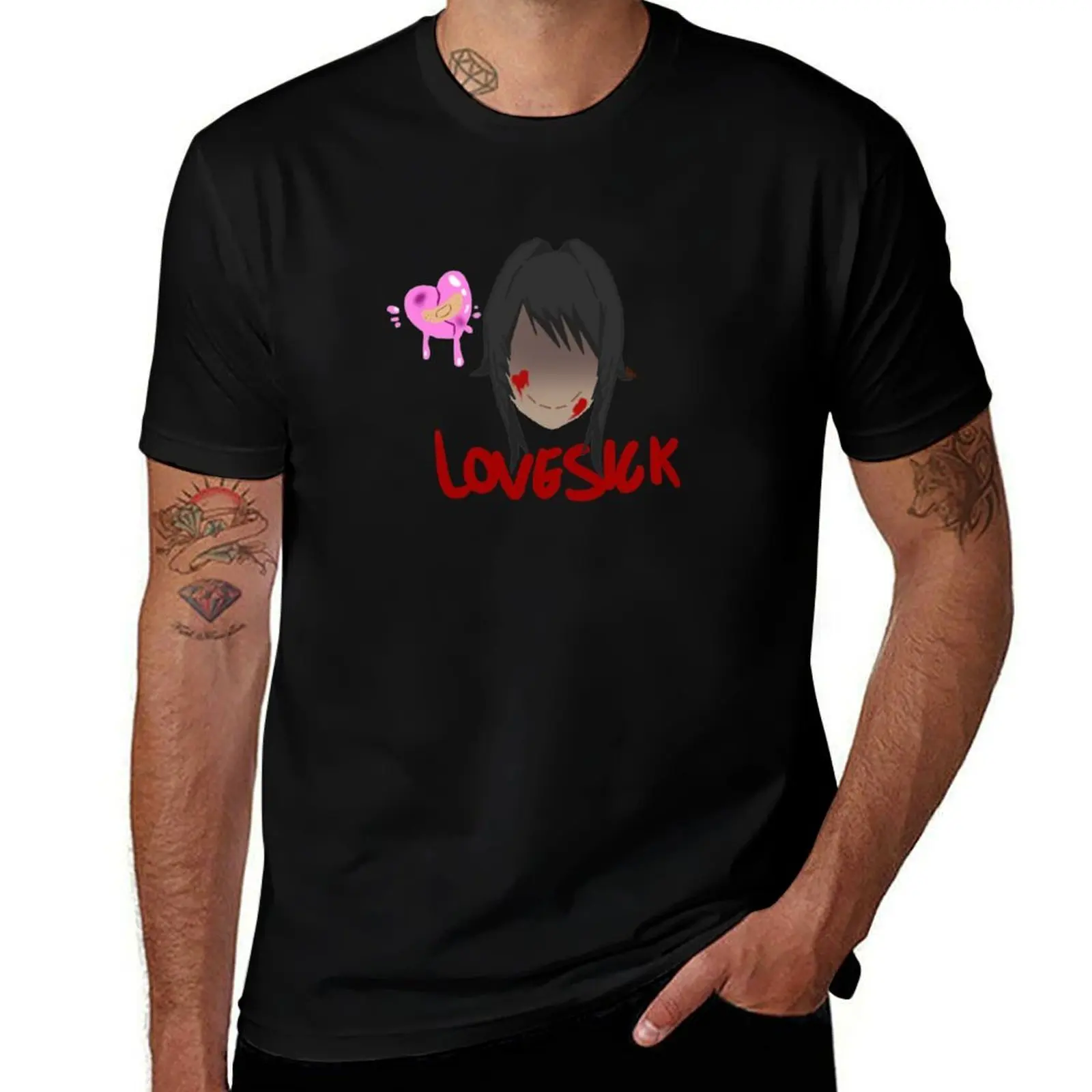 Yandere Simulator LoveSick T-Shirt Fashion Print Casual Short Sleeve