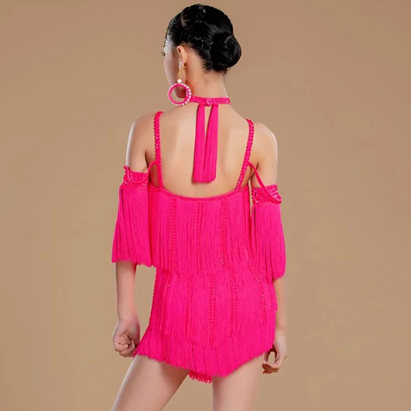 

Модный профессиональный костюм для латиноамериканских танцев по национальному стандарту, платье для девочек с бахромой для румбы и самбы, сценическая танцевальная одежда