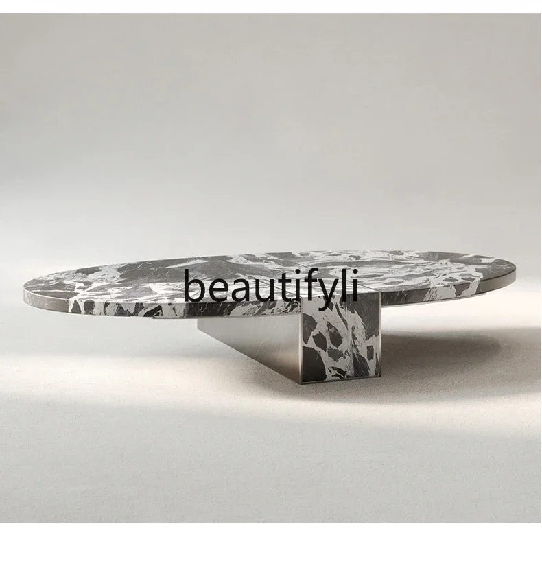 

ls 42Italian light luxury natural marble coffee table living room home high-end villa Nordic modern minimalist creativity