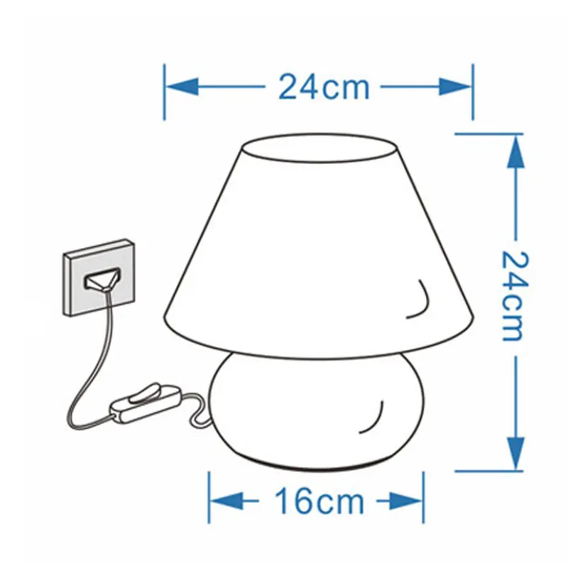 Imagem -06 - Candeeiro de Mesa de Cogumelo com Cor de Vidro Lâmpada de Cabeceira Nórdica Moderna Tamanho Grande Quarto e Sala de Estar H24 cm 945 em Alta