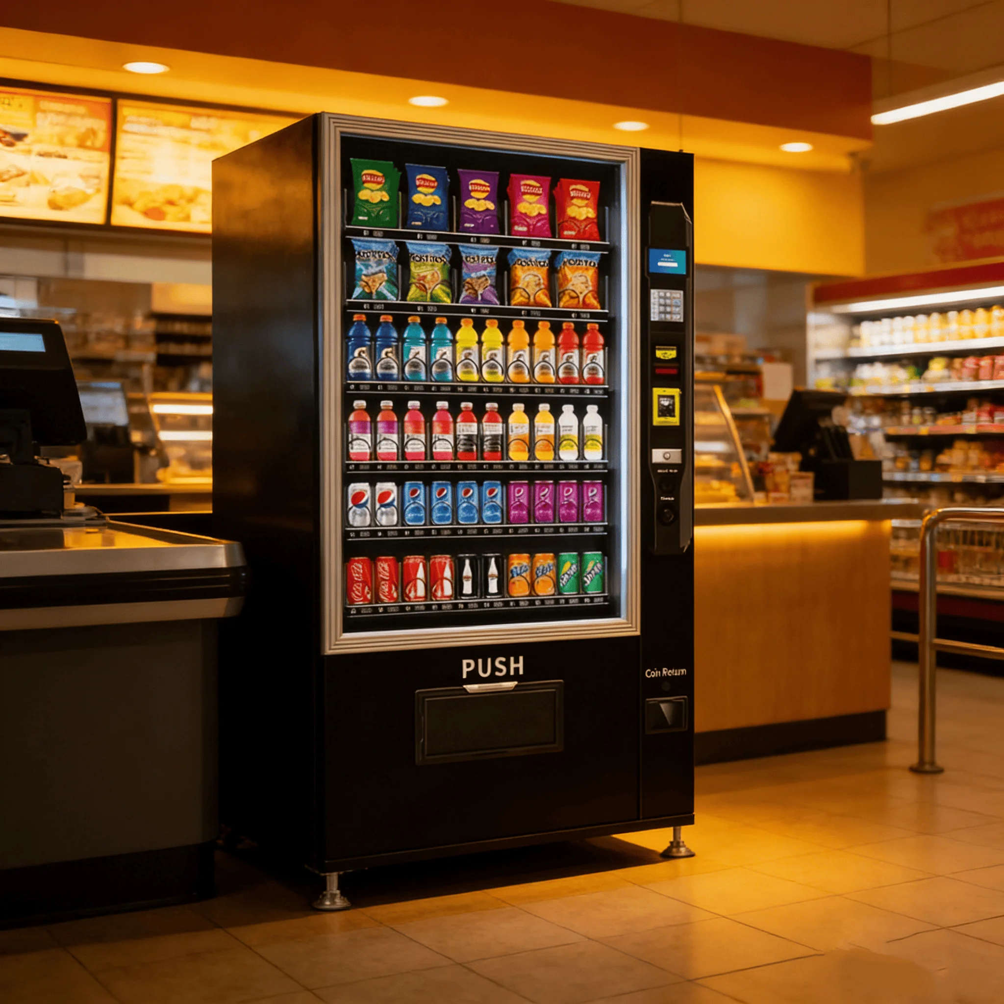 

Торговый автомат с сенсорным экраном для напитков и закусок, интеллектуальный комбинированный автомат для продажи снеков и напитков