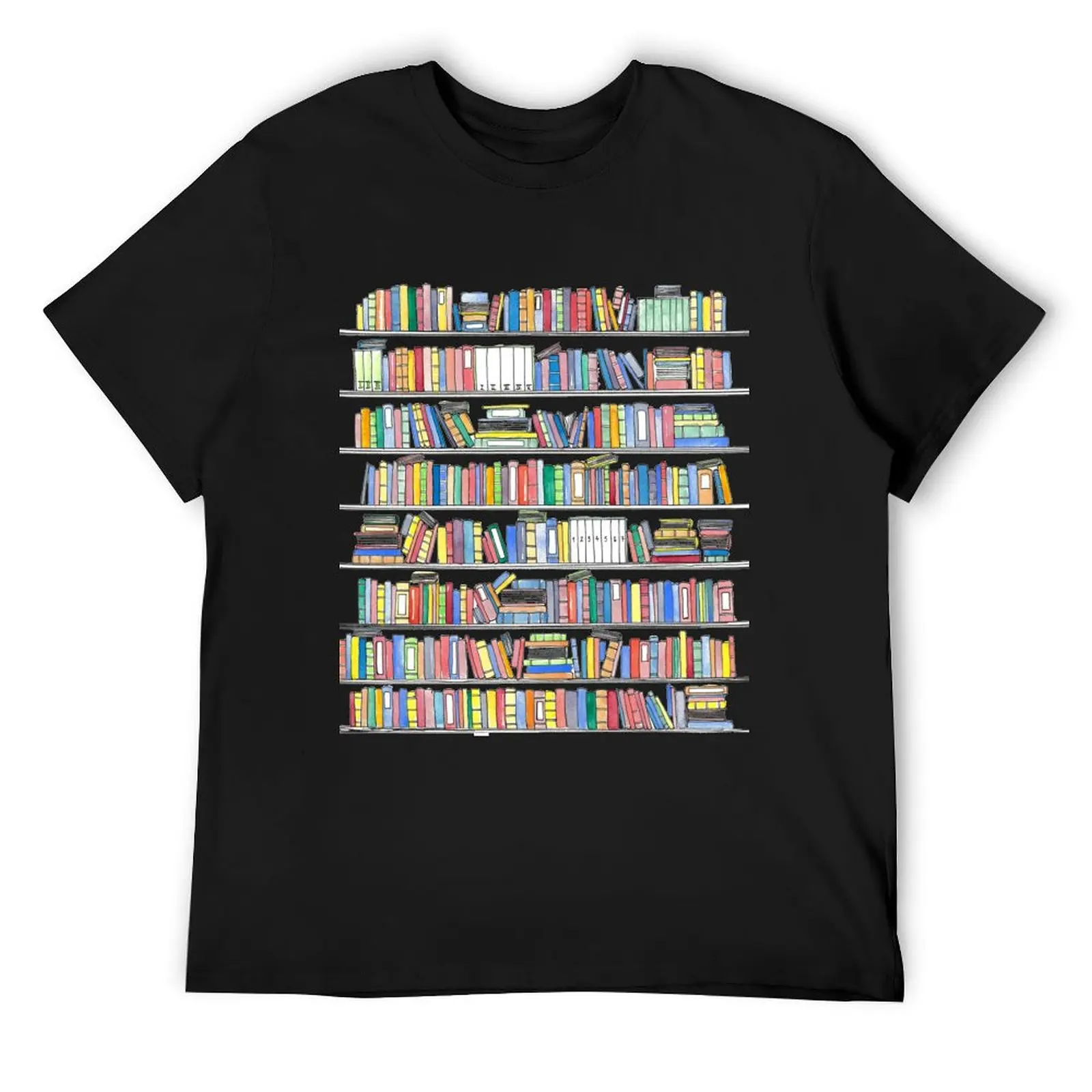 

Rainbow Bookcase T-Shirt shirts graphic tees luxury t-shirt oversized Men's t-shirt