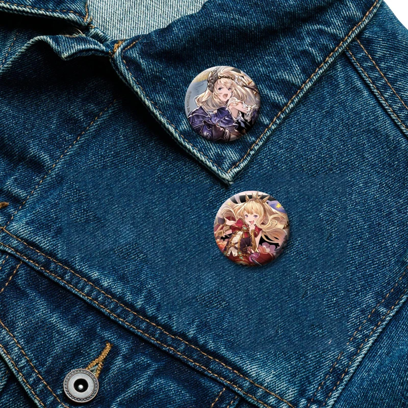 Anime Granblue Fantasy Tinplate Pins Creative Brooches Character Icon Badges for Clothes Bag Decor Jewelry Accessories Gifts