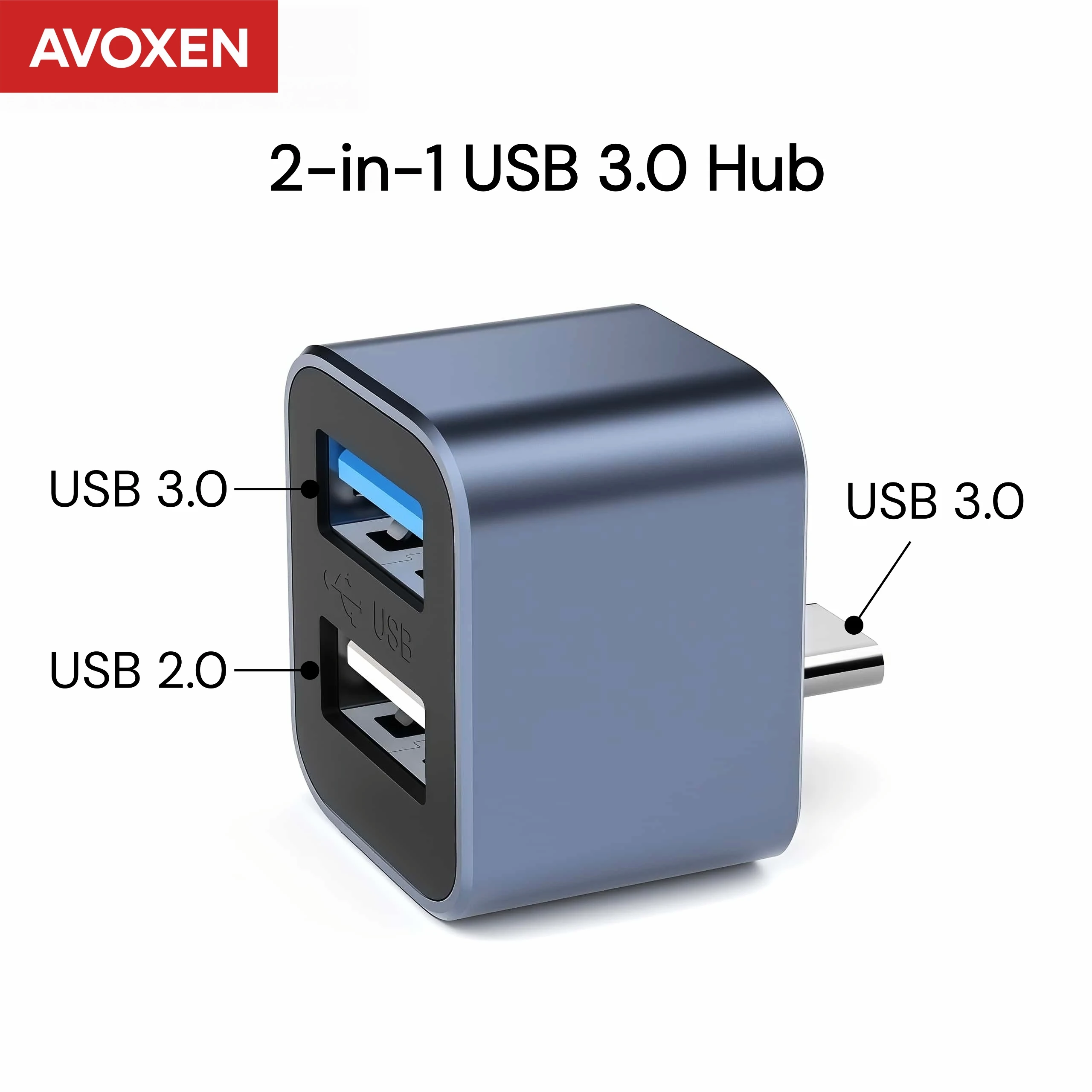 Hub usb 3.0 5gbps 2 portas de carregamento de alumínio 2 em 1 extensor de alta velocidade tipo c para adaptador usb divisor usb 2.0 para laptop macbook