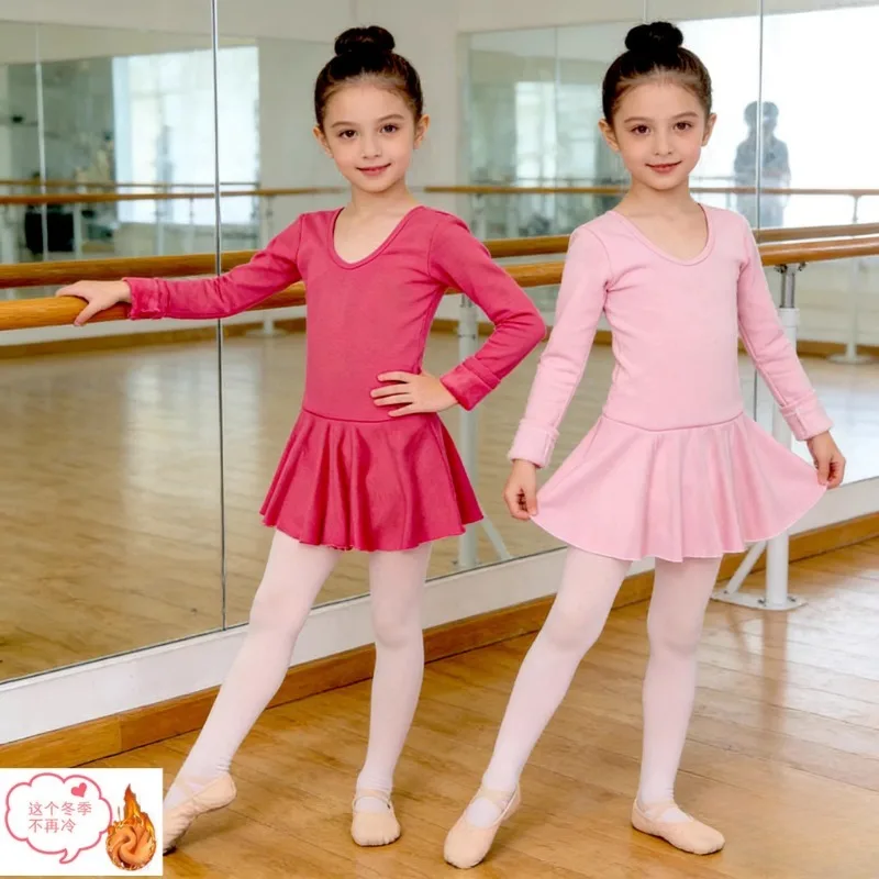 Winter thickened and velvet children's dance practice clothes do not pour velvet women's ballet test dress