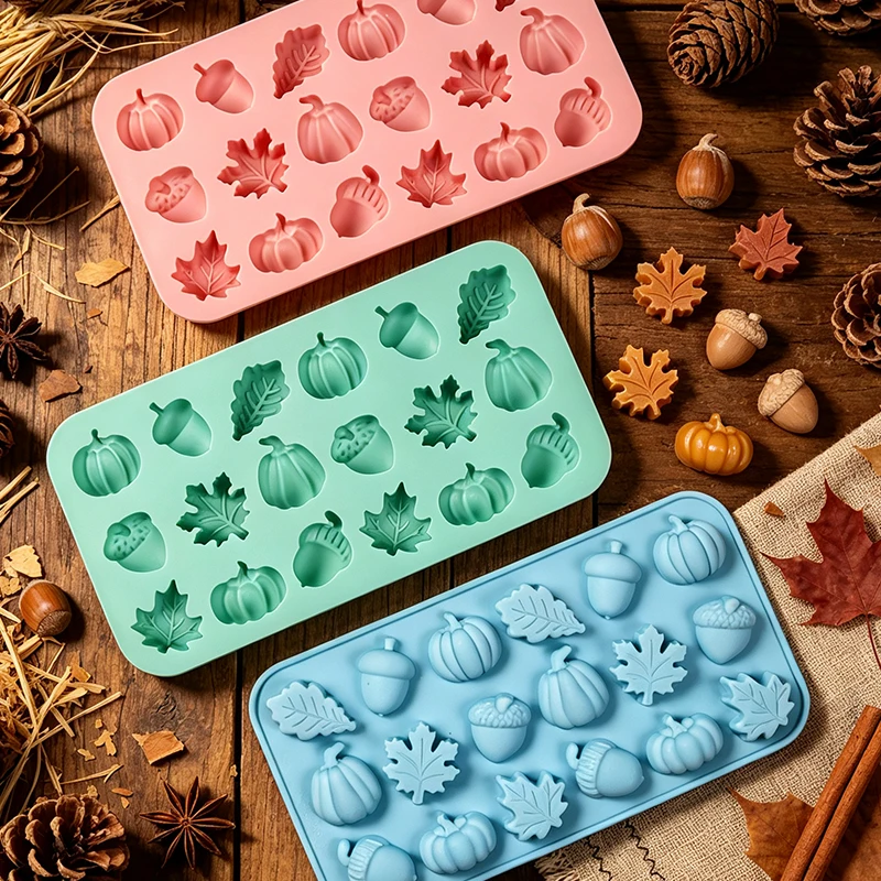 Thanksgiving Silicone Mold Pumpkin Turkey Gnome Scarecrow Fondant Chocolate Cake Topper Candy Cake Decorating Mold