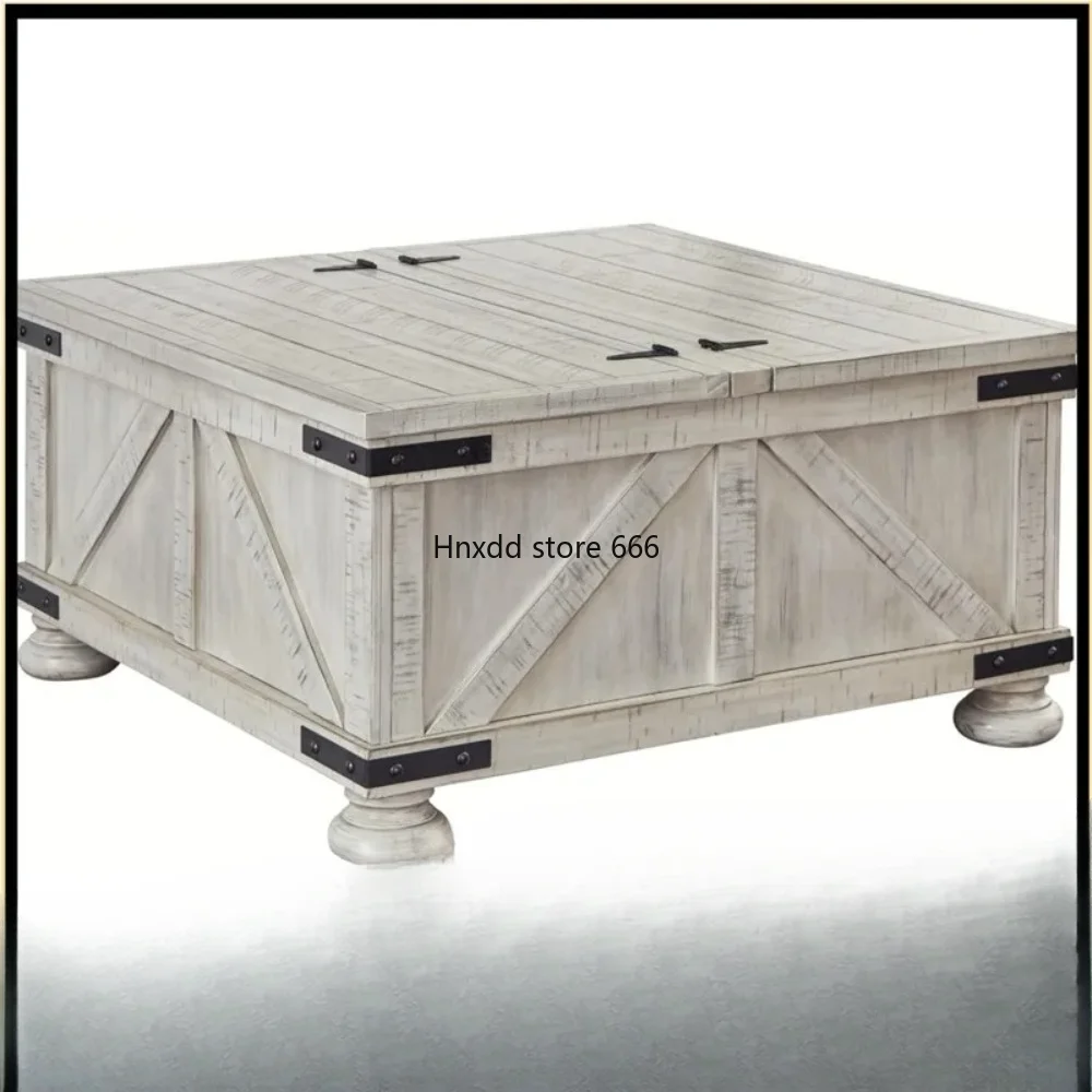 Design by Ashley Carynhurst Casual Cocktail Table with Storage, Whitewash