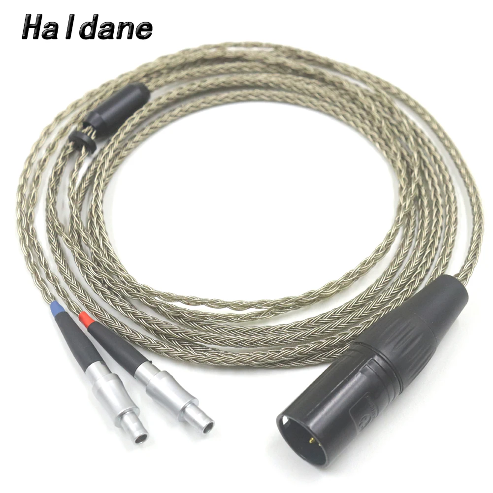 

Haldane Gun-Grey 16Cores Silver Plated Graphene Headphone Upgrade Replace Cable for HD800 Dharma D1000 Earphone